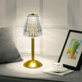 Crystal Diamond Table Lamp Touch Sensor Cordless Desk Lamp Rechargeable Bedside Night Light Hotel Restaurant Crystal Lighting
